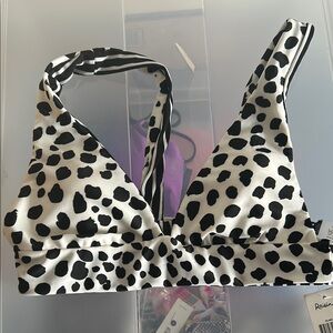 Raisins Black and White Polka Dot Swim Top